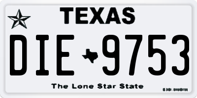 TX license plate DIE9753