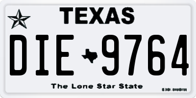 TX license plate DIE9764