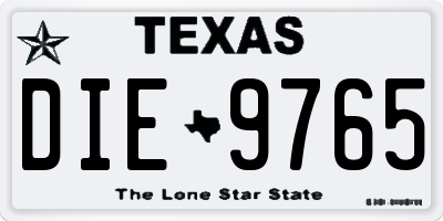 TX license plate DIE9765