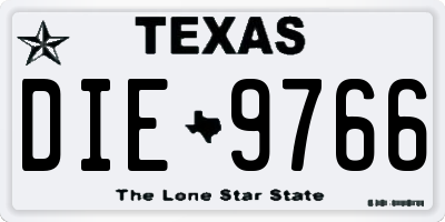 TX license plate DIE9766