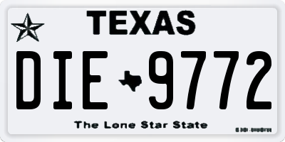 TX license plate DIE9772