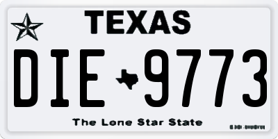 TX license plate DIE9773