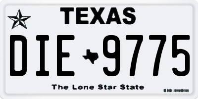 TX license plate DIE9775