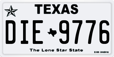 TX license plate DIE9776