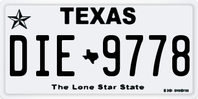 TX license plate DIE9778