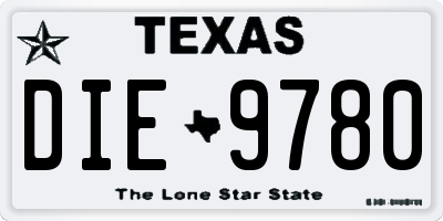 TX license plate DIE9780