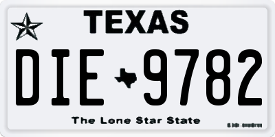 TX license plate DIE9782