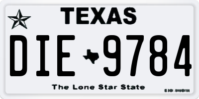 TX license plate DIE9784