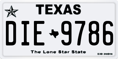 TX license plate DIE9786