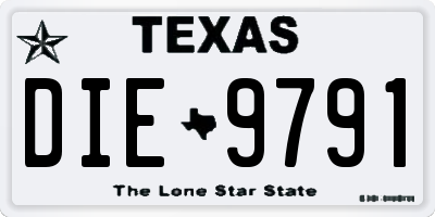 TX license plate DIE9791