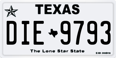 TX license plate DIE9793
