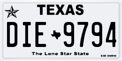 TX license plate DIE9794
