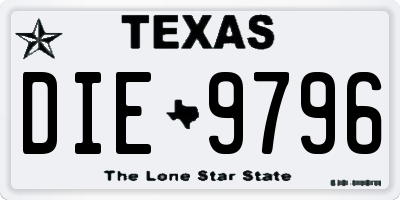TX license plate DIE9796