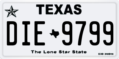 TX license plate DIE9799