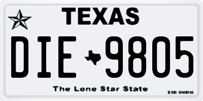 TX license plate DIE9805