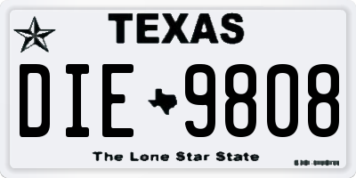 TX license plate DIE9808