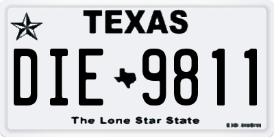 TX license plate DIE9811