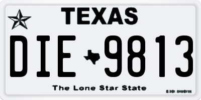 TX license plate DIE9813