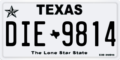 TX license plate DIE9814