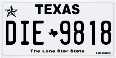 TX license plate DIE9818