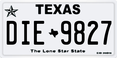 TX license plate DIE9827