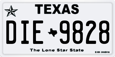 TX license plate DIE9828