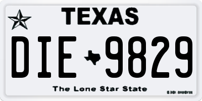 TX license plate DIE9829