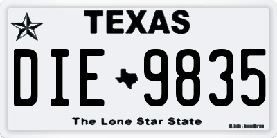 TX license plate DIE9835