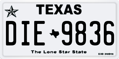 TX license plate DIE9836