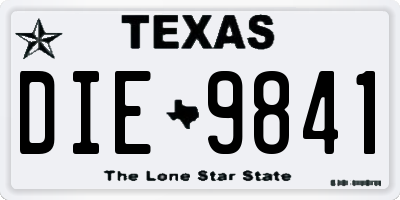 TX license plate DIE9841