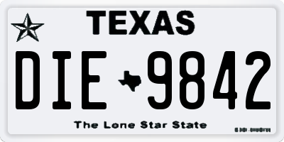 TX license plate DIE9842
