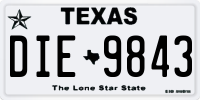 TX license plate DIE9843