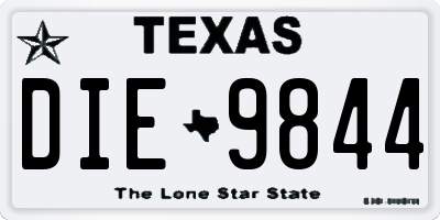 TX license plate DIE9844