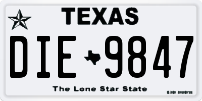 TX license plate DIE9847