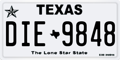 TX license plate DIE9848