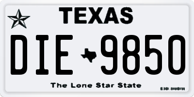 TX license plate DIE9850