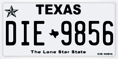 TX license plate DIE9856