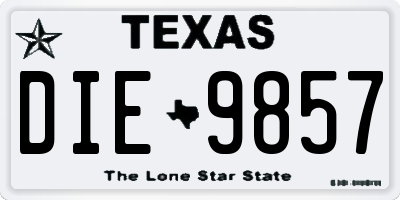 TX license plate DIE9857