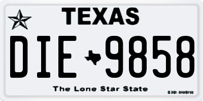 TX license plate DIE9858
