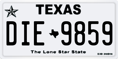 TX license plate DIE9859