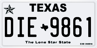 TX license plate DIE9861