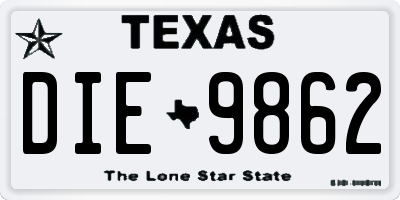 TX license plate DIE9862