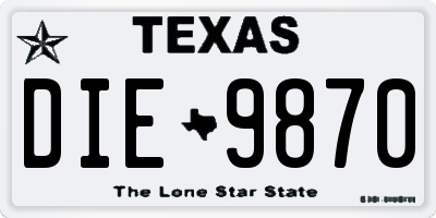TX license plate DIE9870