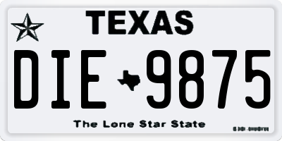 TX license plate DIE9875