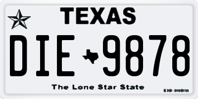 TX license plate DIE9878