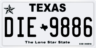 TX license plate DIE9886