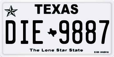 TX license plate DIE9887