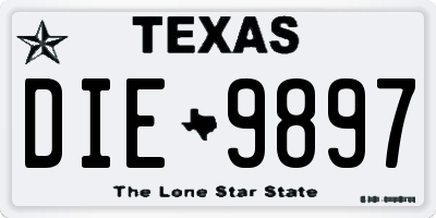 TX license plate DIE9897