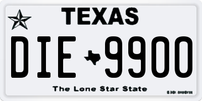 TX license plate DIE9900