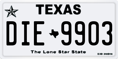 TX license plate DIE9903